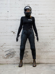 Women's Rascal Leather Motorcycle Pants Black
