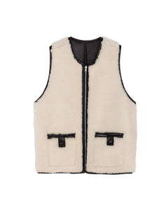 Solitario Reversible Shearling Vest Black