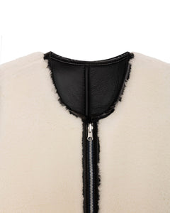 Solitario Reversible Shearling Vest Black