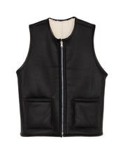 Load image into Gallery viewer, Solitario Reversible Shearling Vest Black
