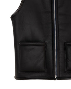 Solitario Reversible Shearling Vest Black