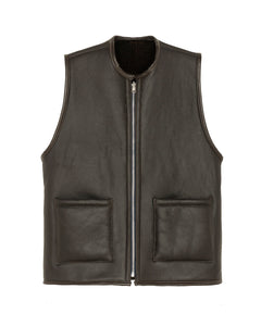 Solitario Reversible Shearling Vest Brown