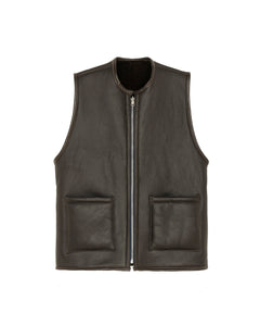 Solitario Reversible Shearling Vest Brown