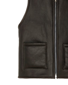 Solitario Reversible Shearling Vest Brown