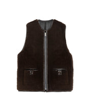 Load image into Gallery viewer, Solitario Reversible Shearling Vest Brown
