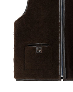 Solitario Reversible Shearling Vest Brown