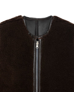 Solitario Reversible Shearling Vest Brown