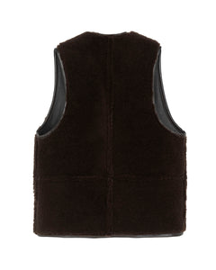 Solitario Reversible Shearling Vest Brown