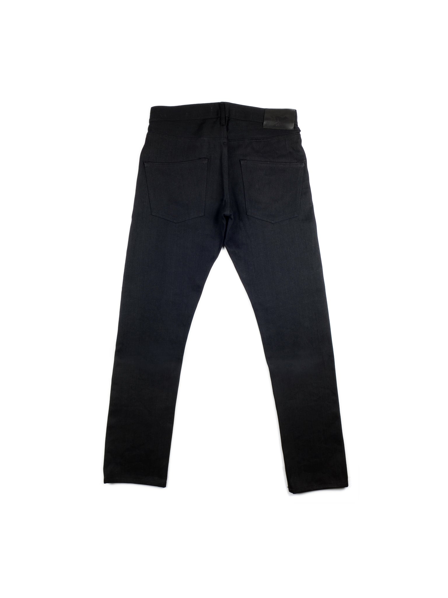 #1 men slim selvedge black jeans