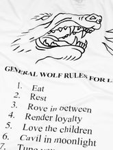 Load image into Gallery viewer, El Solitario Wolf Rules T-Shirt. Detail Back
