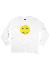 Load image into Gallery viewer, El Solitario Smiley White Long Sleeve T-Shirt. Front
