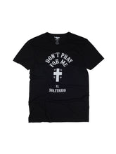 Load image into Gallery viewer, El Solitario Prayers Black T-Shirt. Front
