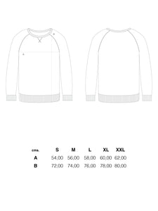 El Solitario WTF Black sweatshirt. Size Chart