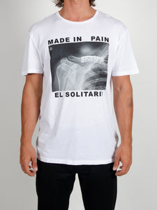 El Solitario Pain White T-Shirts. Model Front