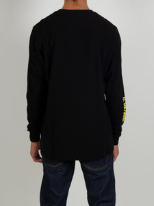 El Solitario Smiley Black Long Sleeve T-Shirt. Model Back