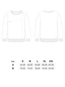 El Solitario Sweatshirt. Size Chart